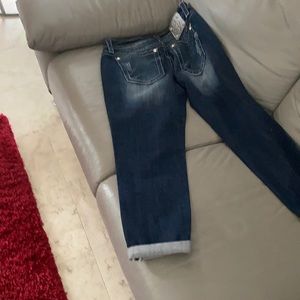 Crop skinny dark jean